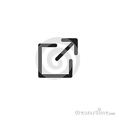 External link icon for web site design. Arrow flat line vector icon Vector Illustration