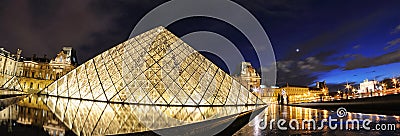 External night view of the Louvre Museum (Musee du Louvre) Editorial Stock Photo