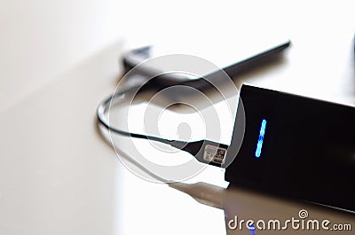 External Power Bank Battery Charger Stock Photo