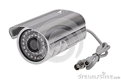 External security surveillance camera with night vision LED back Stock Photo