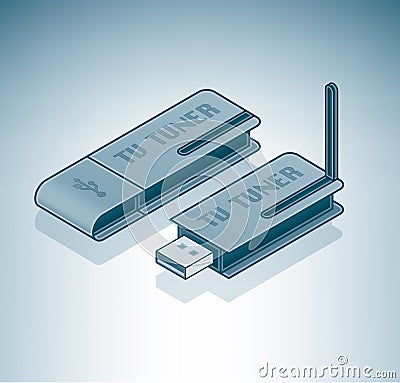 External TV Tuner Vector Illustration