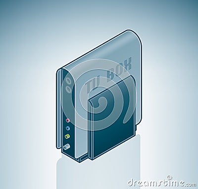 External TV Tuner Box Vector Illustration