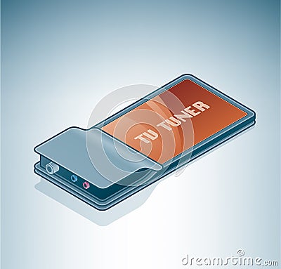 External TV Tuner (PC Card) Vector Illustration