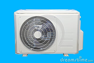External unit from domestic household air conditioner Stock Photo
