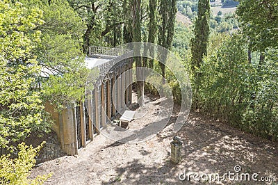 Old ruined bulding inside forest Stock Photo