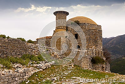 External view of Hajji Bendo Mosque in Borsh Castle, Albania Stock Photo