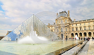 External view of the Louvre Museum (Musee du Louvre) Editorial Stock Photo