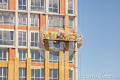 External wall insulation system or EWIS mineral wool for energy saving Stock Photo