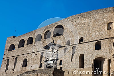 External walls of the Castel Sant Elmo in Naples built on 1537 Stock Photo