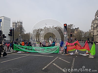 The Extinction Rebellion: Climate protesters in Central London Editorial Stock Photo