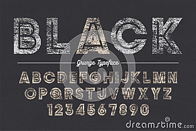 Extra Bold vector decorative bold font design, grunge, alphabet, typeface Vector Illustration