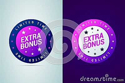 Extra bonus medal, limited time offer. Vector Illustration