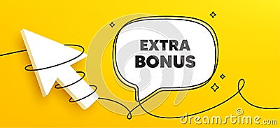 Extra bonus offer symbol. Special gift promo sign. Continuous line chat banner. Vector Vector Illustration