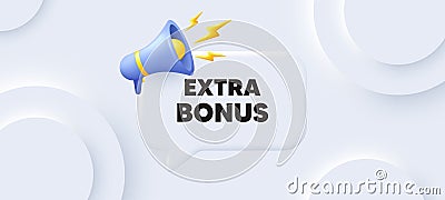 Extra bonus offer symbol. Special gift promo sign. Neumorphic background. Vector Vector Illustration