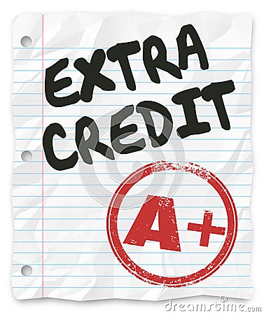 Extra Credit Added Points Results Graded School Paper Homework Stock Photo