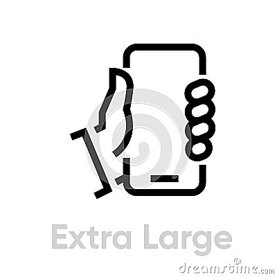 Extra large phone tech specs icon. Editable line vector. Vector Illustration