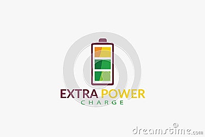 extra power battery logo design vector template Vector Illustration