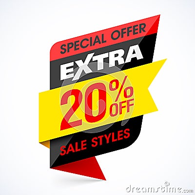 Extra Sale banner, special offer Vector Illustration