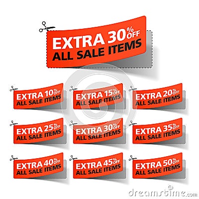 Extra Sale coupons Vector Illustration