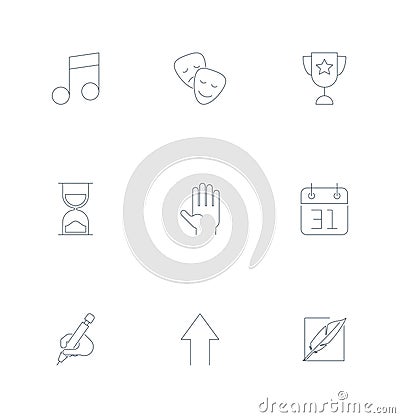 Extra thin line design vector universal icons. Elements for user interface. Vector Illustration