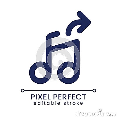 Extract audio pixel perfect linear ui icon Vector Illustration