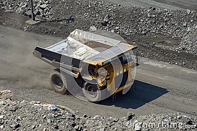 Extraction of minerals. Mining and transport equipment. Autodumpers. Editorial Stock Photo