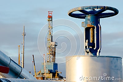 Extraction of oil on the north field. Stock Photo