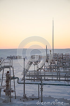 Extraction of oil on the north field. Stock Photo