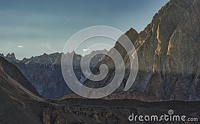 Extraordinarily beautiful Passu Cathedral Mountain Peak in Passu Valley Stock Photo