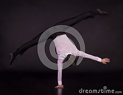 Extraordinary boy gymnast - yoga Stock Photo