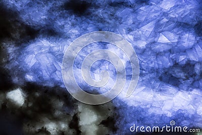 Extraordinary contrast marble texture in black and blue colours. Stock Photo