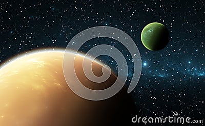 Extrasolar planets or exoplanets Stock Photo