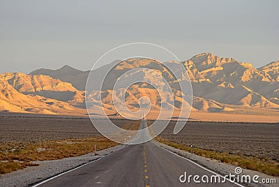Extraterrestrial Highway in Sand Spring Valley, Nevada. Stock Photo
