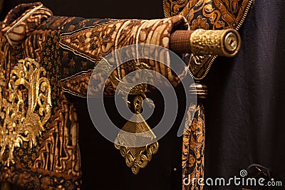 Extravagant costume east asia, village, rustic decor, traditional clothes Stock Photo