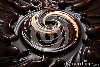 Extravagant Decadent dark chocolate swirl. Generate Ai Stock Photo