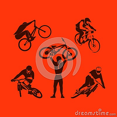Extreme bicycle sport Vector Illustration