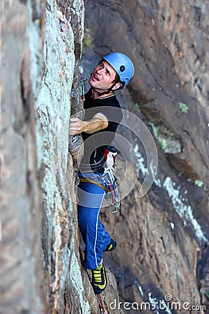 Extreme climber Stock Photo