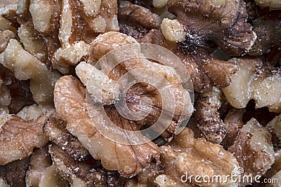 An extreme close up detail of walnut pieces Stock Photo