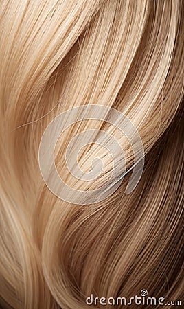 Extreme close-up shot of hair texture, with slight curves blonde with highlights Stock Photo