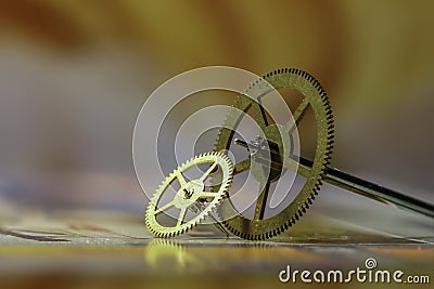 Extreme close up shot of watch gears Stock Photo