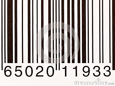 Extreme closeup of a barcode on a white background Stock Photo