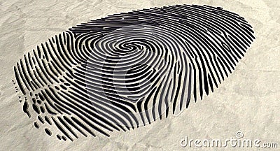 Fingerprint Extruded Stock Photo