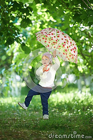 Extreme flying for the little child Stock Photo