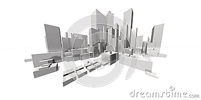 Extreme focal cityscape - skyline Stock Photo