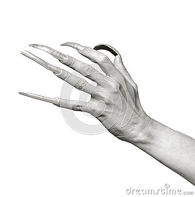Hand with extreme long nails Stock Photo