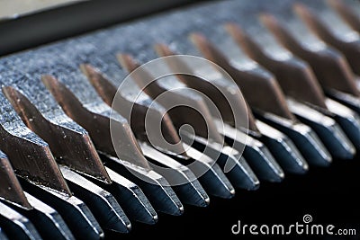 Macro photo of a trimming blade, Oster blade Stock Photo