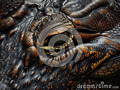 Extreme macro shot of cocodrile skin texture Stock Photo