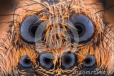 Extreme magnification - Wolf Spider , Lycosidae Stock Photo