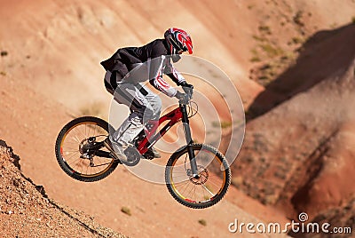 Extreme mountain biking Stock Photo