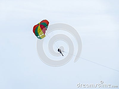 Extreme Parachute on the overcast sky at afternoon. outdoor Stock Photo